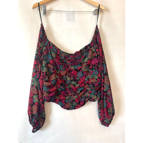 FREE PEOPLE Oh La La Floral Bodice Top, Square Neck, Size: Large - $128 NWT - Picture 2 of 12